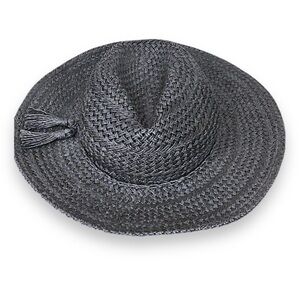 Anthropologie black hat, 100% paper weave, NWOT